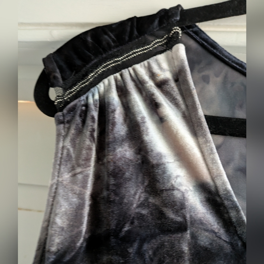 Rock & Republic Velvet Watercolor/Tie Dye Top- M - Picture 4 of 4